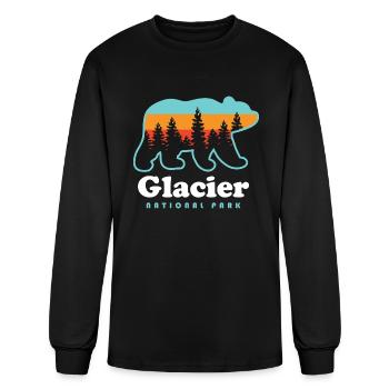 Parc national des Glaciers - T-shirt à manches longues Homme - noir - Devant