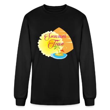 Summer Time Artwork - Men's Long Sleeve T-Shirt - black - Front