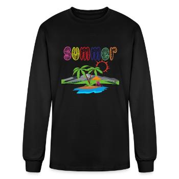 Summer Holidays - Men's Long Sleeve T-Shirt - black - Front