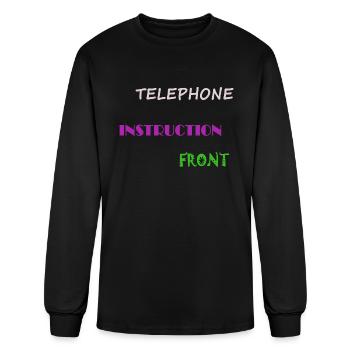 Telephone Instruction Front - Men's Long Sleeve T-Shirt - black - Front
