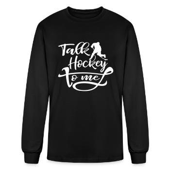 Talk Hockey To Me - Men's Long Sleeve T-Shirt - black - Front