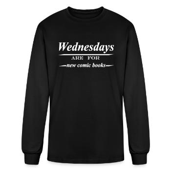 Wednesdays are for new comic books red - Men's Long Sleeve T-Shirt - black - Front