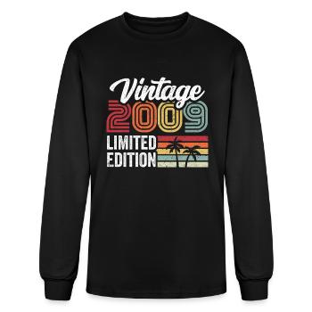 Vintage 2009 14th Birthday - Men's Long Sleeve T-Shirt - black - Front