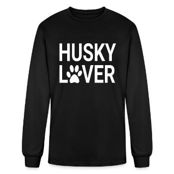 Husky Lovers, Husky Moms, Husky Dads - Men's Long Sleeve T-Shirt - black - Front