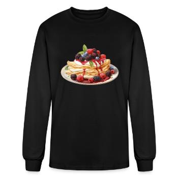 Dessert Pancakes With Summer Berries And Cream - Men's Long Sleeve T-Shirt - black - Front
