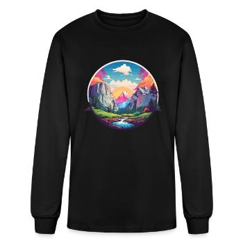 Colorful Mountain Nature - Men's Long Sleeve T-Shirt - black - Front