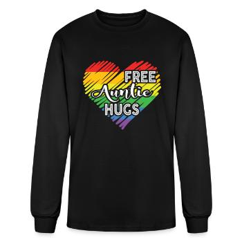 Free Auntie Hugs Lgbt Heart - Men's Long Sleeve T-Shirt - black - Front
