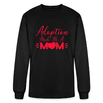 Adopt Gotcha Made Me A Mom Adoption Day - Men's Long Sleeve T-Shirt - black - Front