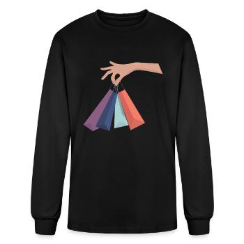 SHOP BAG ILLUSTRATION - Men's Long Sleeve T-Shirt - black - Front