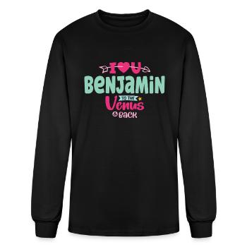 I Love You Benjamin Valentines - Men's Long Sleeve T-Shirt - black - Front
