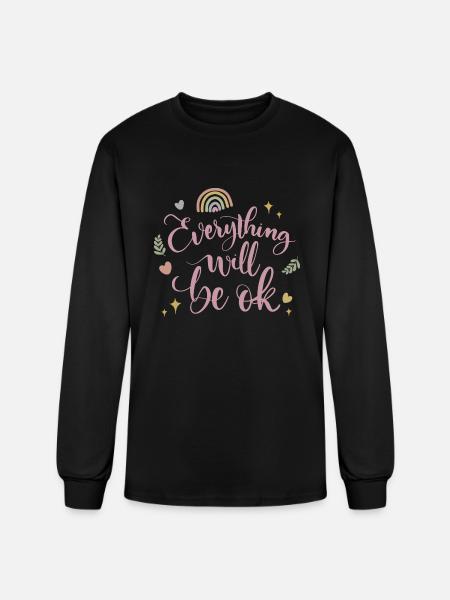 everything will be ok - Men's Long Sleeve T-Shirt - black