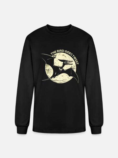 Bird Goes Tweet Premium - Men's Long Sleeve T-Shirt - black
