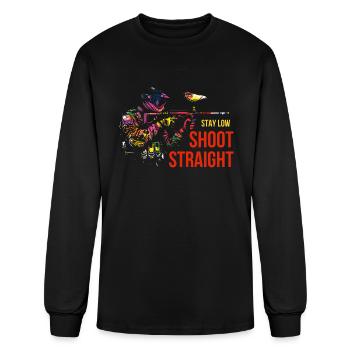 Stay Low, Shoot Straight Paintball Tactical Player - Men's Long Sleeve T-Shirt - black - Front