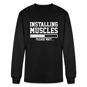 INSTALLING MUSCLES - Men's Long Sleeve T-Shirt - black - Front
