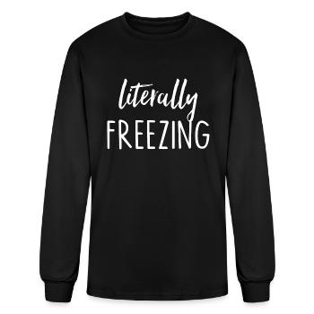 Literally Freezing - Men's Long Sleeve T-Shirt - black - Front