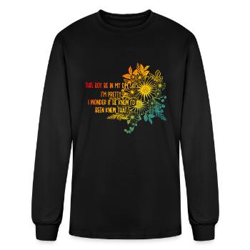 This Boy Be In My DM Says I'm Pretty I Wonder - Men's Long Sleeve T-Shirt - black - Front