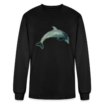 Sky Dolphin - Men's Long Sleeve T-Shirt - black - Front