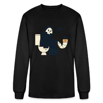 Grim Pooper hipster - Men's Long Sleeve T-Shirt - black - Front