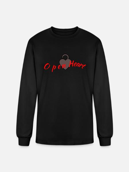 open heart - Men's Long Sleeve T-Shirt - black