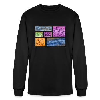 Floral Collage - Men's Long Sleeve T-Shirt - black - Front