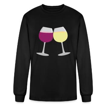 Red & White Wine - Men's Long Sleeve T-Shirt - black - Front