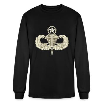 Army Master Airborne w Crossed Arrow Dagger - Men's Long Sleeve T-Shirt - black - Front