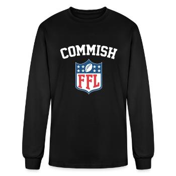 Commish FFL Logo Fantasy Football League - Men's Long Sleeve T-Shirt - black - Front