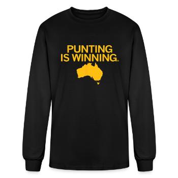 Punting Is Winning Vintage - Men's Long Sleeve T-Shirt - black - Front