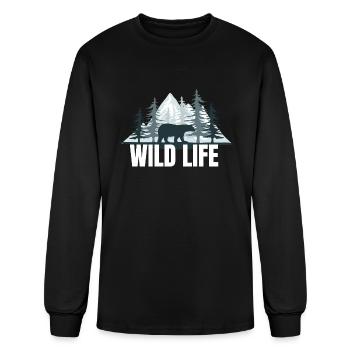 BEAR WILD LIFE - Men's Long Sleeve T-Shirt - black - Front