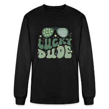 Lucky Dude - Men's Long Sleeve T-Shirt - black - Front