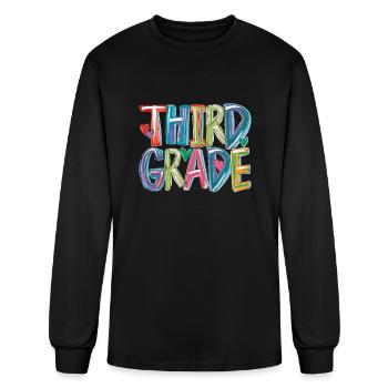 Third Grade - Men's Long Sleeve T-Shirt - black - Front