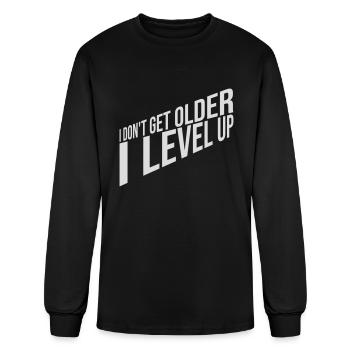 get older level up - Men's Long Sleeve T-Shirt - black - Front
