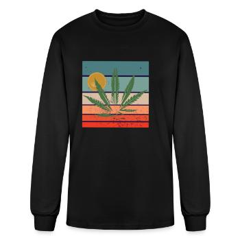 Cannabis retro - Men's Long Sleeve T-Shirt - black - Front