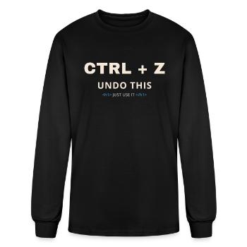 Ctrl Z Web Developer Funny - Men's Long Sleeve T-Shirt - black - Front