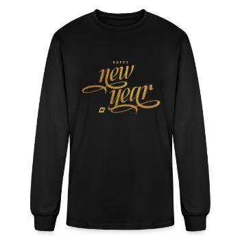 Social media feed happy new year - Men's Long Sleeve T-Shirt - black - Front