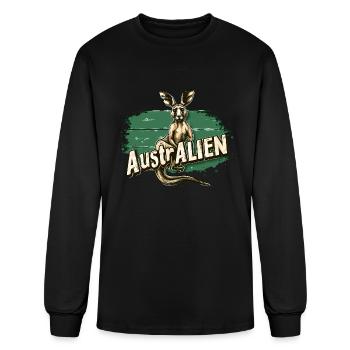 ausAustralia Roo Aussie Funny Australien Kangaroo - Men's Long Sleeve T-Shirt - black - Front