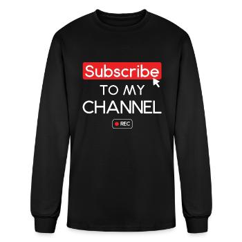 Subscribe To My Channel Streamer - Men's Long Sleeve T-Shirt - black - Front
