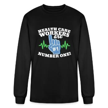Health Care Workers Are Number One - Men's Long Sleeve T-Shirt - black - Front
