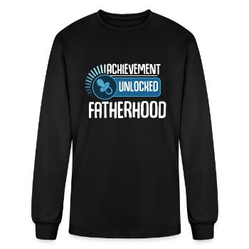 Achievement Unlocked Fatherhood Celebrate Daddy - Men's Long Sleeve T-Shirt - black - Front
