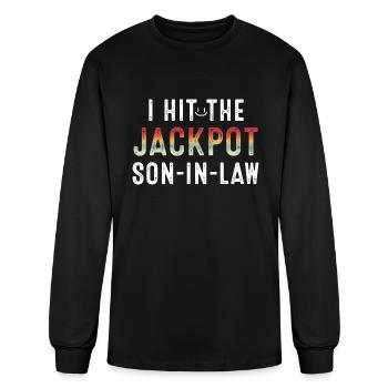 I Hit Son In Law Jackpot - Men's Long Sleeve T-Shirt - black - Front