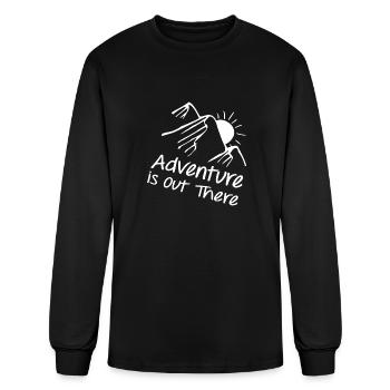 Adventure is Out There Mountains White - Men's Long Sleeve T-Shirt - black - Front