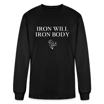 Iron Will Iron Body - Men's Long Sleeve T-Shirt - black - Front