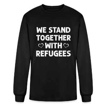 We Stand Together With Refugees - Men's Long Sleeve T-Shirt - black - Front