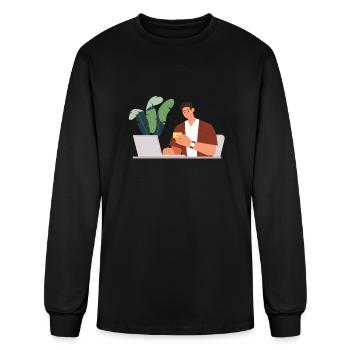 online payment 1 - Men's Long Sleeve T-Shirt - black - Front