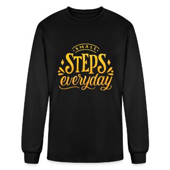 SMALL STEPS EVERYDAY - Men's Long Sleeve T-Shirt - black - Front