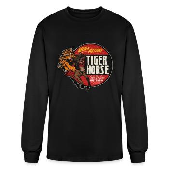 Vintage Tiger Horse California Malt Liquor - Men's Long Sleeve T-Shirt - black - Front