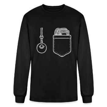Minimalist Whistle and Notebook Sports T Shirt - Men's Long Sleeve T-Shirt - black - Front