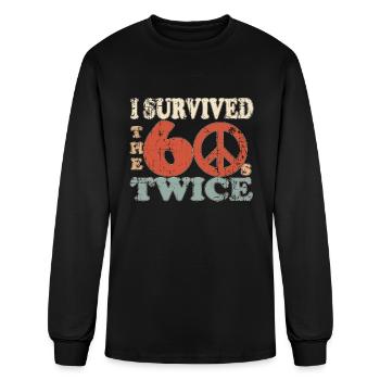 I Survived The Sixties 60S Twice - Men's Long Sleeve T-Shirt - black - Front