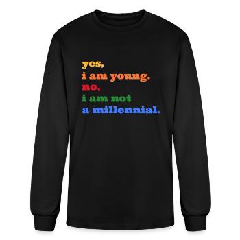 Young not Millennial - Men's Long Sleeve T-Shirt - black - Front