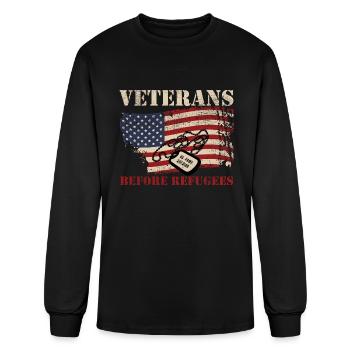 Veterans Before Refugees - Men's Long Sleeve T-Shirt - black - Front